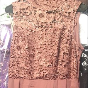 Whimsical Lilac Sleeveless Chiffon and lace Gown